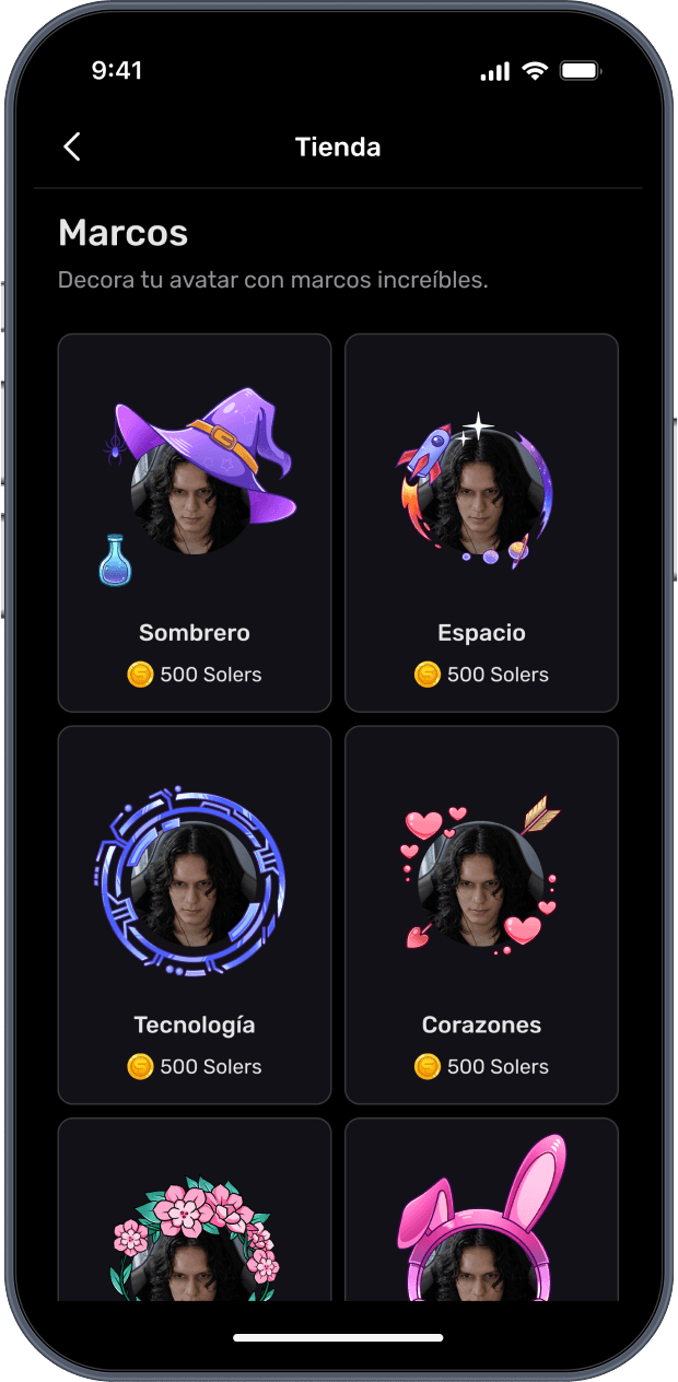 Marcos decorativos de perfil en Socialler